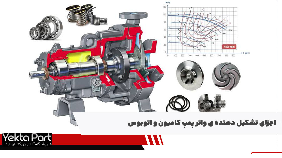 اجزای تشکیل دهنده ی واتر پمپ کامیون و اتوبوس و وظیفه ی هر قطعه